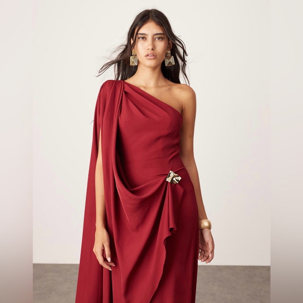 ASOS EDITION draped one shoulder maxi dress